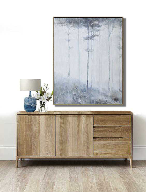 Oversized Canvas Art On Canvas,Oversized Abstract Landscape Painting,Huge Abstract Canvas Art,White,Grey,Black.etc